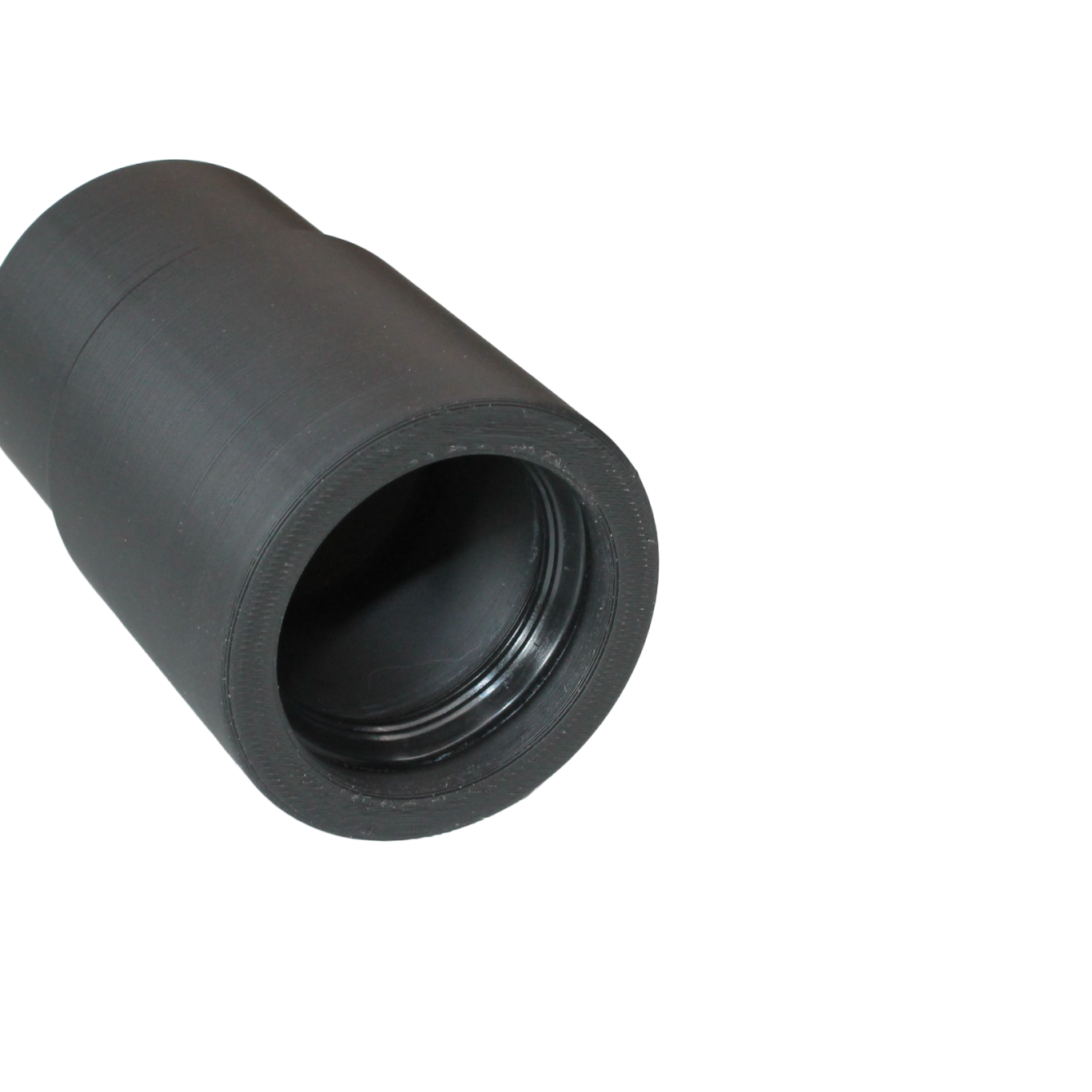 DRUCKKRAFT-Schlauchadapter aus PETG mit sichtbarem Innengewinde zum Aufdrehen auf einen Spiralschlauch